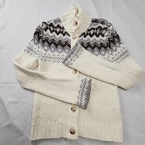 Decree Womens Button Front Cardigan Sweater Top Grannycore Cozy Long Sleeve Med